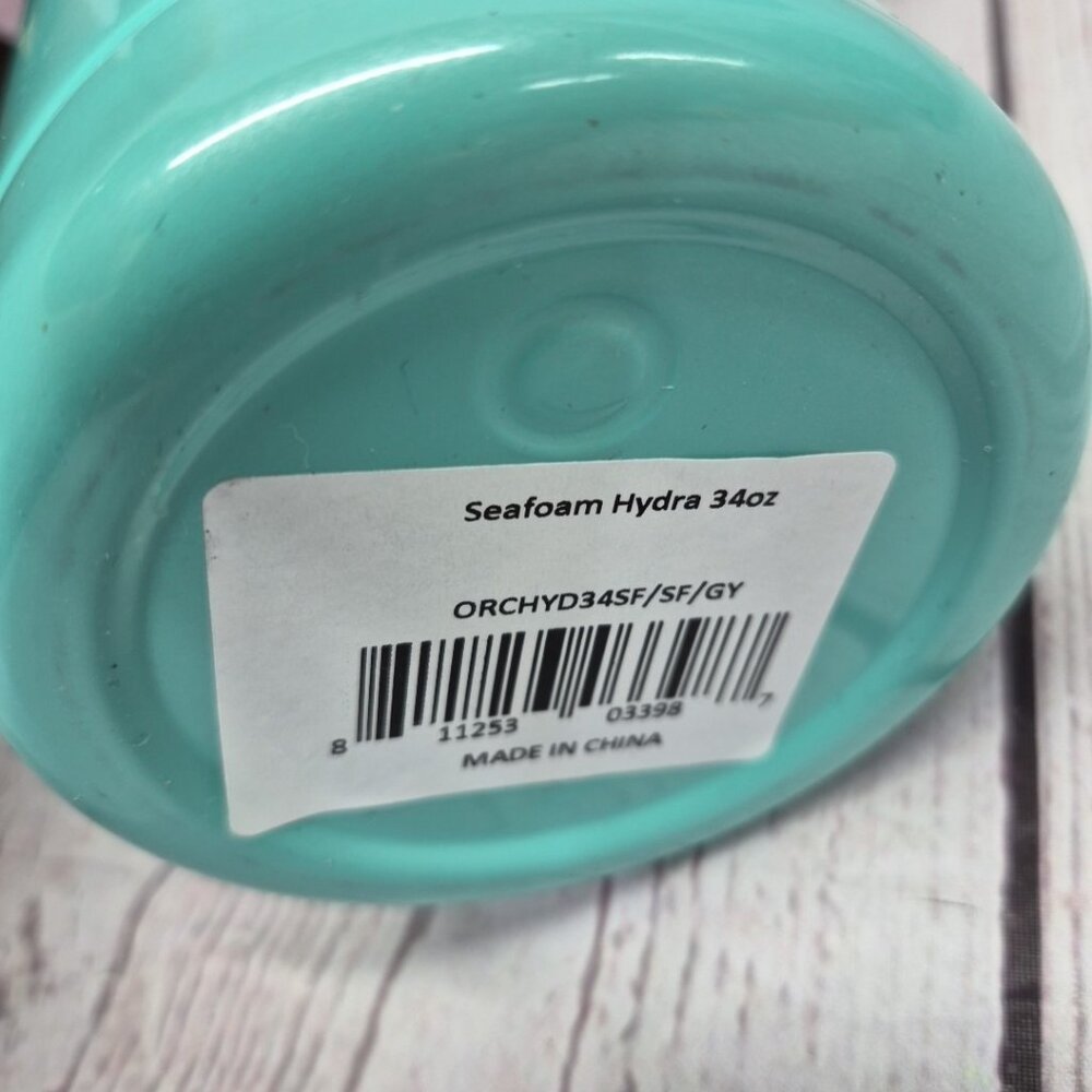 NWT ORCA HYDRA 34 oz Water Bottle Whale Tail Handle Seafoam - Picture 9 of 9